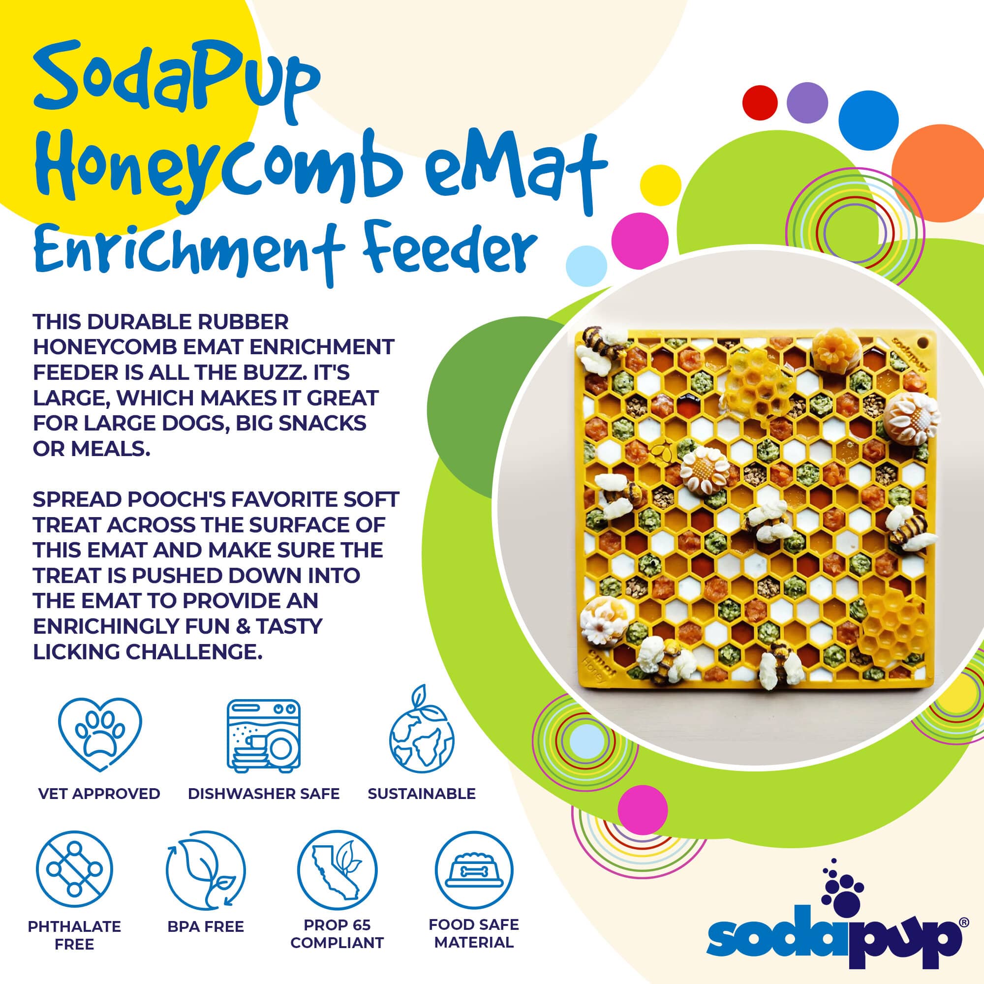 Honeycomb E-Mat - Enrichment Lick Mat for Dogs and Cats |