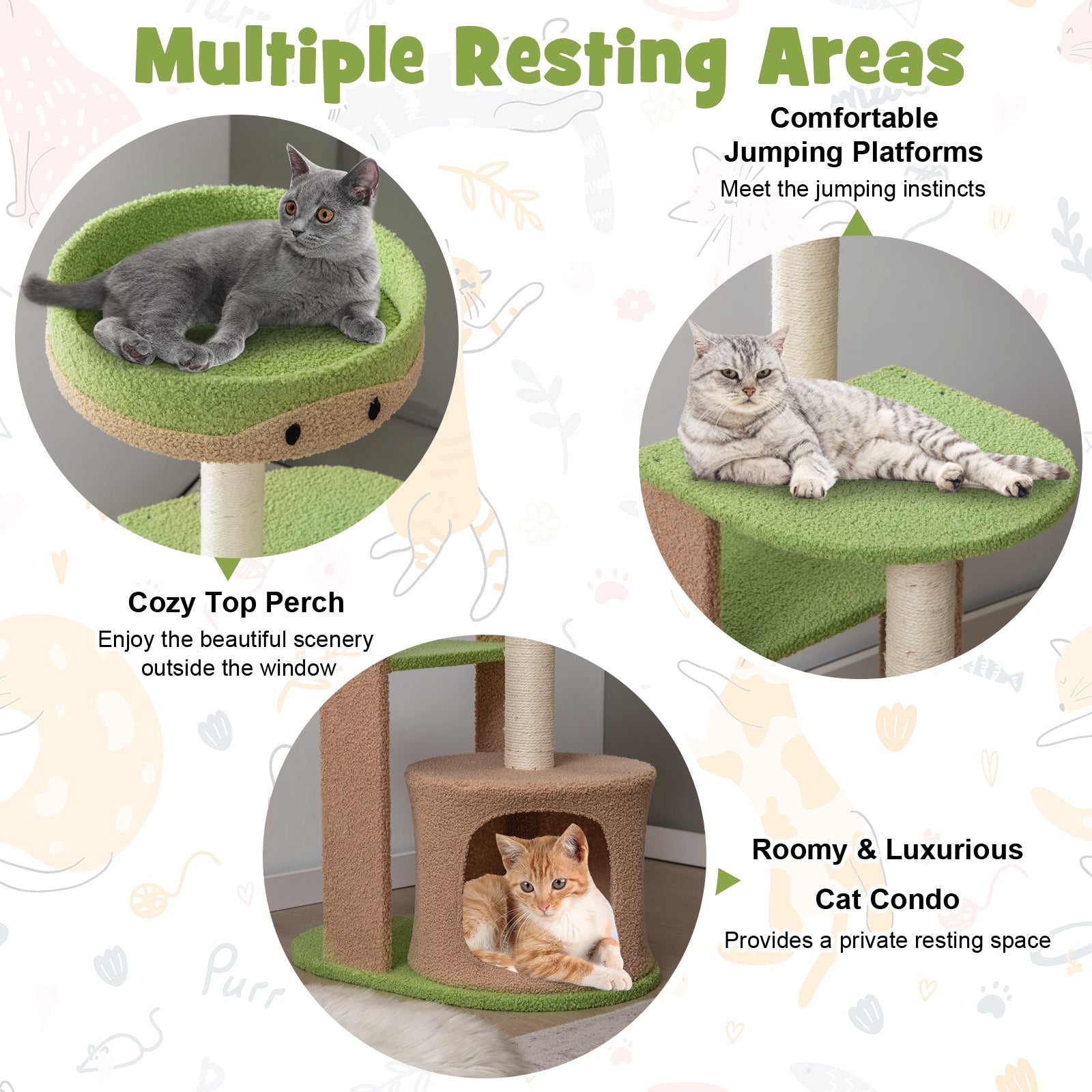 5-Tier Modern Cat Tree Tower for Indoor Cats