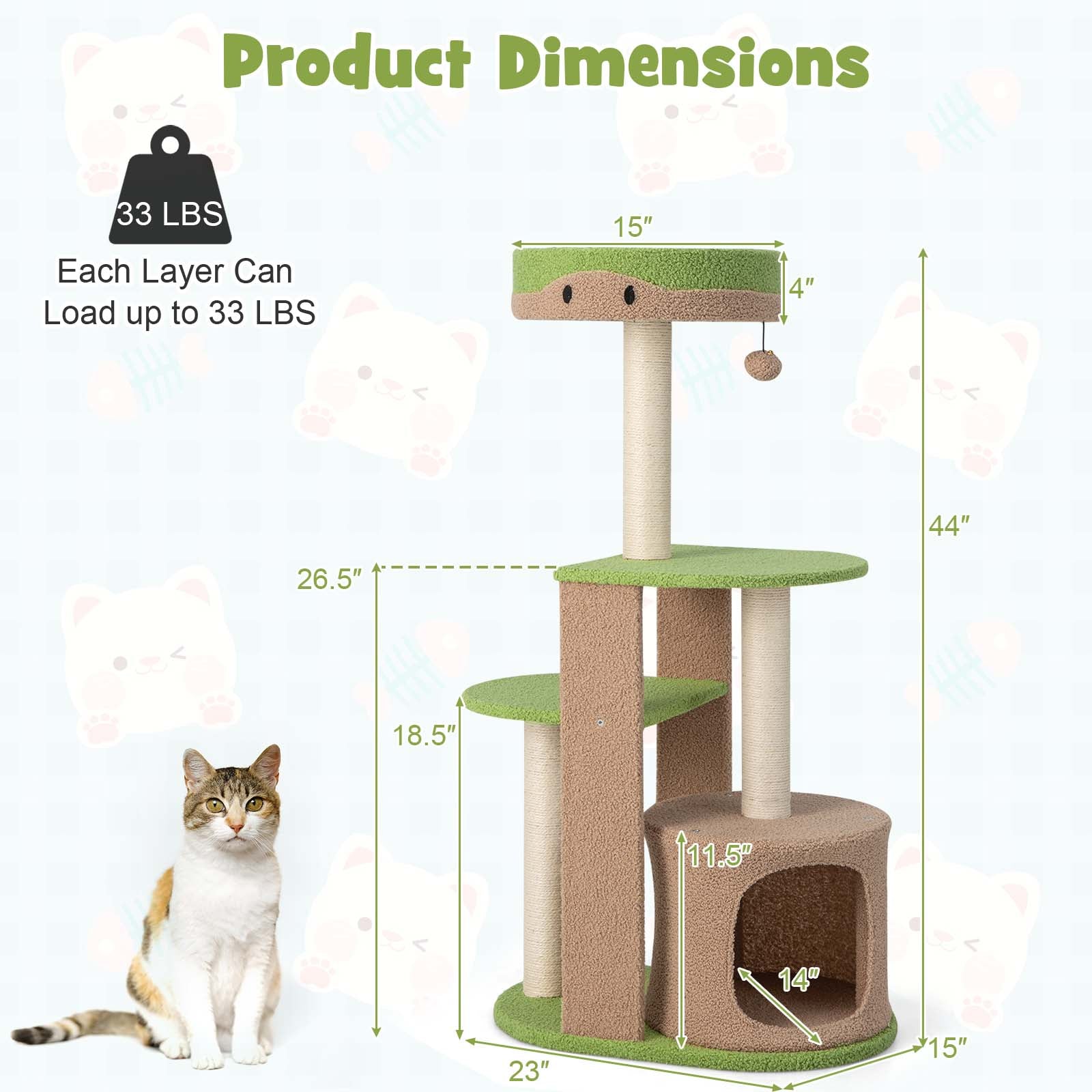 5-Tier Modern Cat Tree Tower for Indoor Cats
