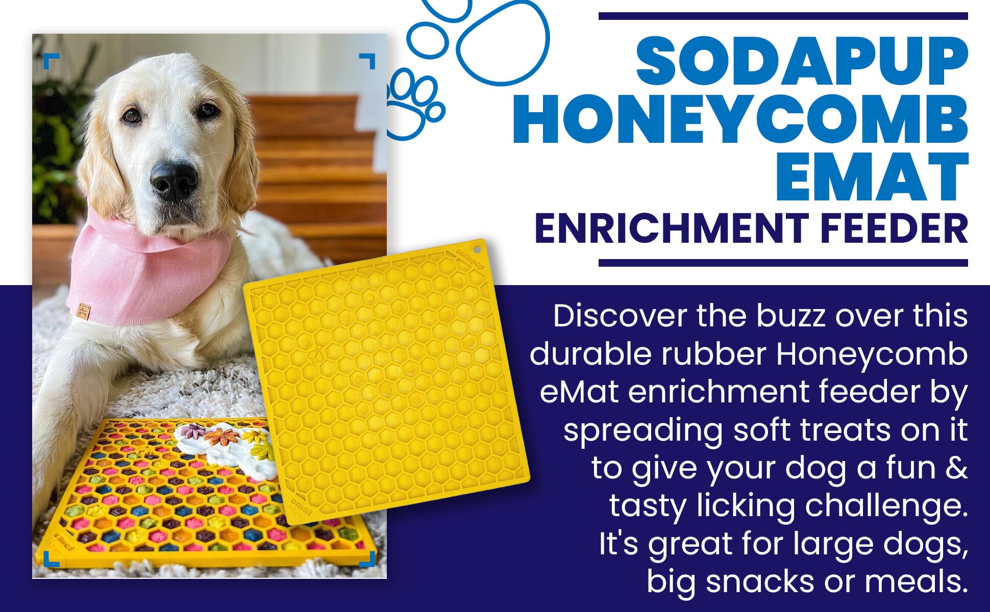 Honeycomb E-Mat - Enrichment Lick Mat for Dogs and Cats |