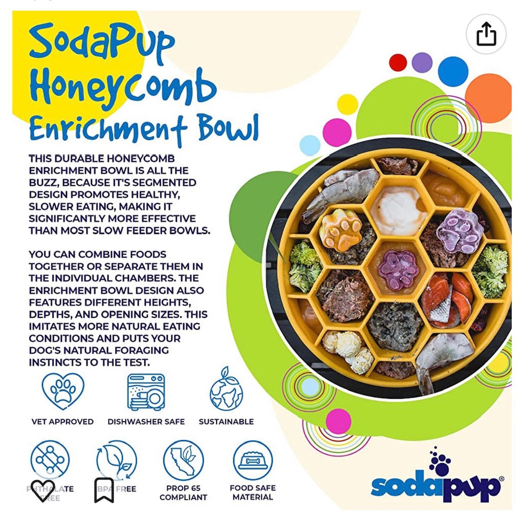 Honeycomb  Deep Slow Feeder Dog Bowl  | USA Made
