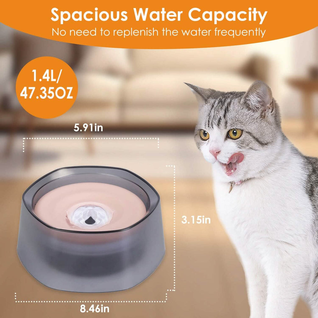 No Spill Dog Cat Water Bowl, Slow Water Feeder